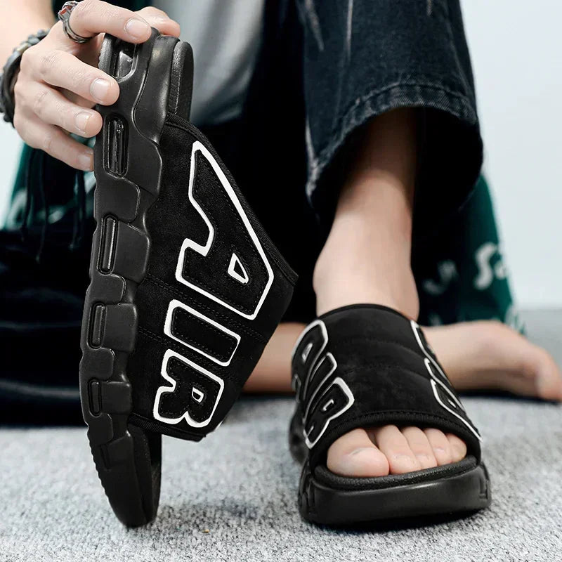 Men's Slippers 2025 Summer New Casual Slippers Fashion Air Cushion Sports Slippers for Men Non Slip Beach Shoes Designer Slides