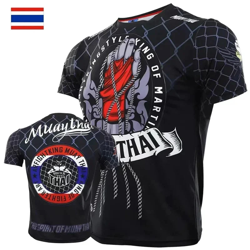 New Summer 3D Muay Thai Boxing Printed T-Shirt Fashion Sports Gym Short Sleeve Men'S Cool Hip Hop Clothing Men'S TShirt Top