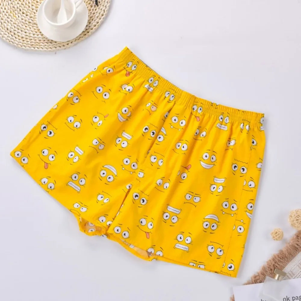 1PC 100% cotton men's underwear soft comfortable men's underwear men's shorts home loose elastic men's printed pants breathable