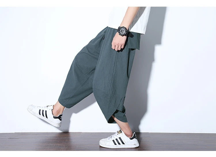 2024 New Casual Shorts Man Solid Harem Men's Summer Shorts Knee-length Short Pants For Men Bermuda Shorts Men's Summer Breeches