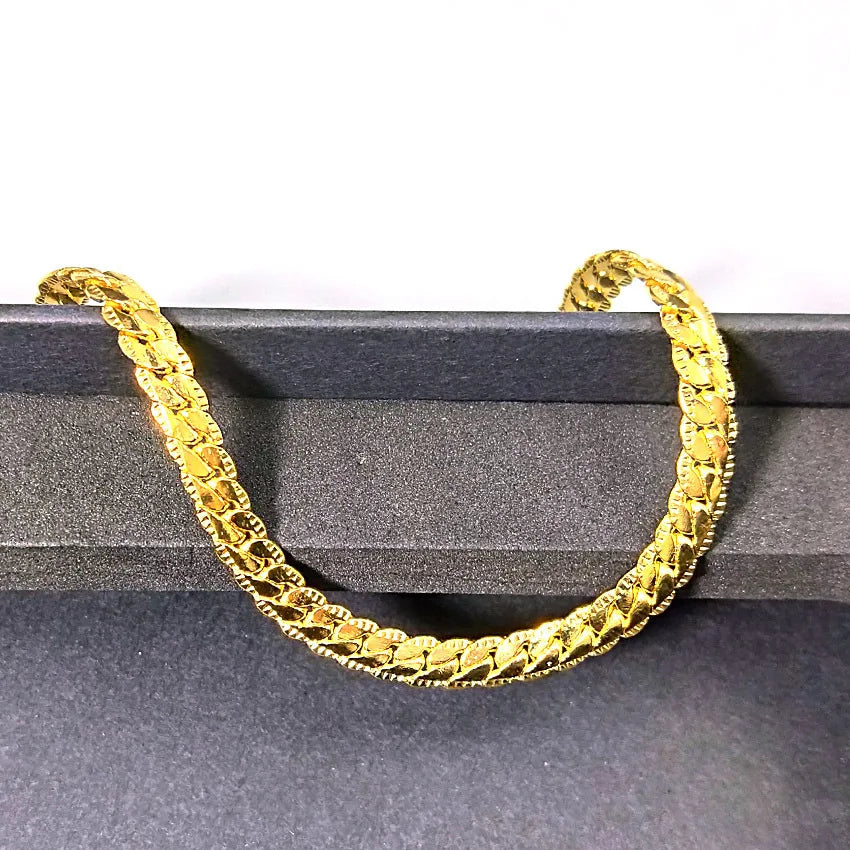 18K Gold 925 Sterling Silver Bracelets For Men Women Simple 5mm 20cm Flat Side Chain Bracelet Unisex Charm Jewelry Gifts