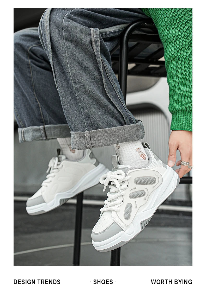 Sneakers for Men Vulcanized Shoes Personalized  Skateboard Trend Casual Street Running  Rebound Anti Slip Outdoor Running Shoes