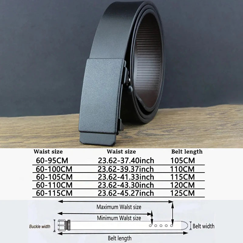 Men Belt Work Business Genuine Leather Casual Designer Belts Simplicity Fashion Dress belt for man Automatic Buckle StrapsZD2204