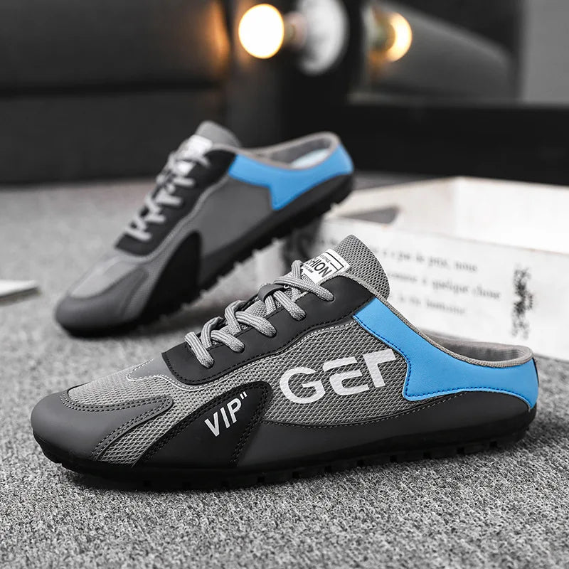 Men Slippers Trend Baotou Shoes for Men Summer Breathable Casual Shoe Vulcanized Flats Male Sneakers Half Slip-on Shoes 2026