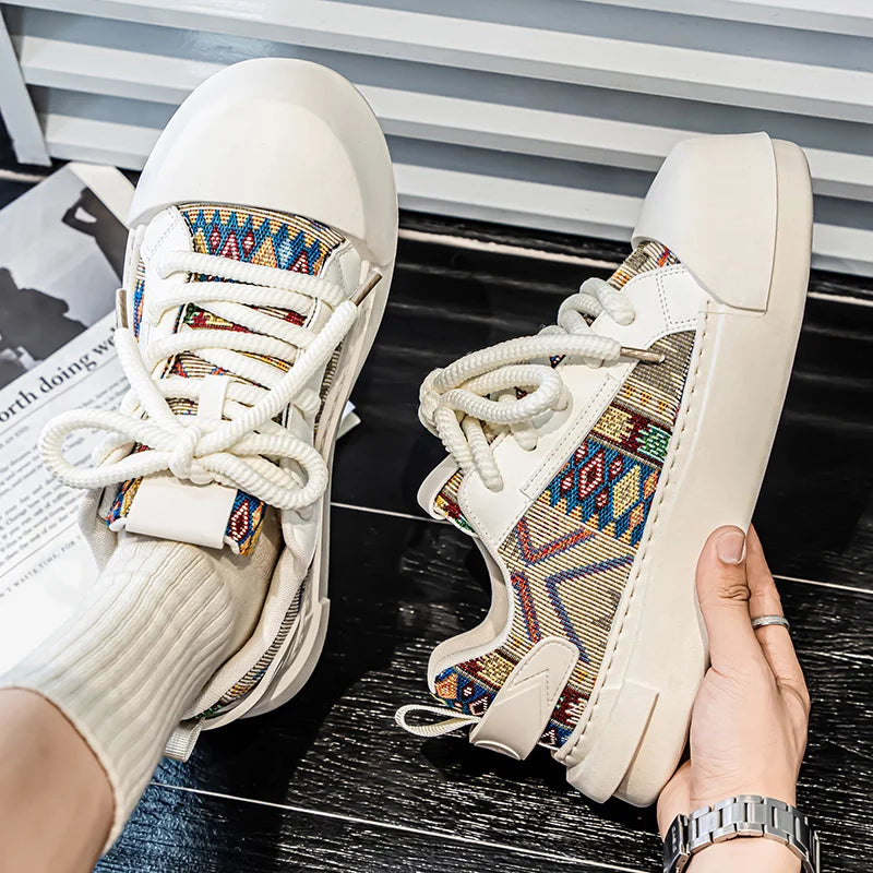 Trendy Street Style Lace Up Sneakers for Men Outdoor Activities Shoes Обувь Skate Shoes for Men Comfy Non Slip Casual Sneakers