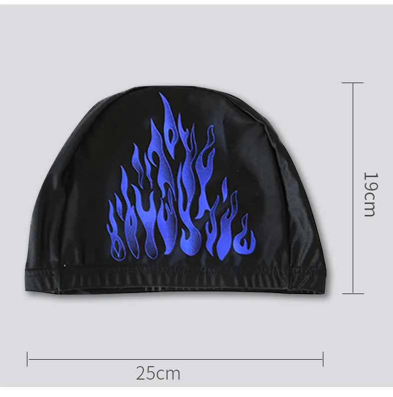 Men's Swimming Caps Large Size High Elastic Breathable Nylon Swim Cap Fashion Printing Ear Protection Men Male Swimming Cap Hat