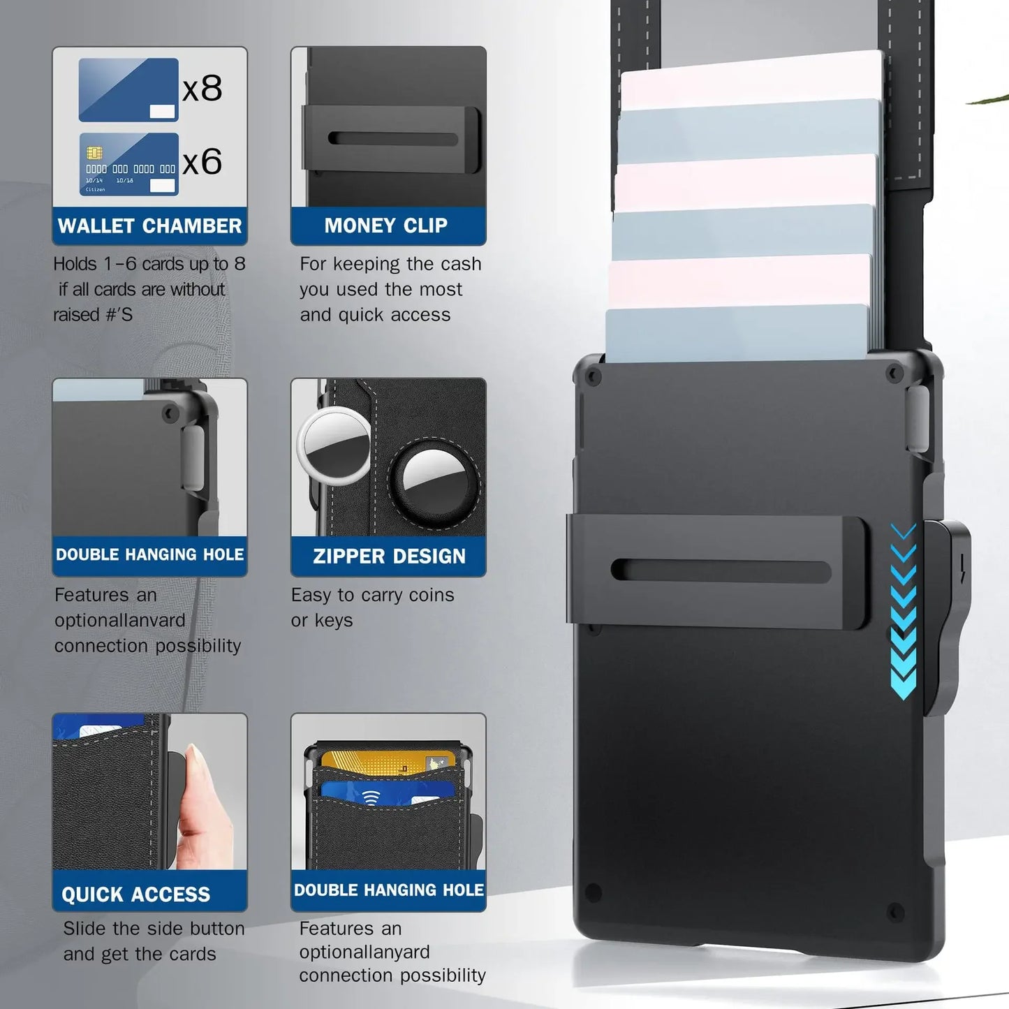 Men's  Leather Wallet - RFID Anti-Theft Slim ID Credit Card Holder, Fashion Durable Money Bag Case