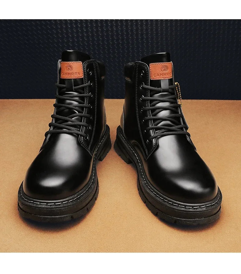 2024 New Men Boots Fashion Motorcycle Ankle Boots for Waterproof Hiking Boot Winter Chelsea Retro Boots Comfy