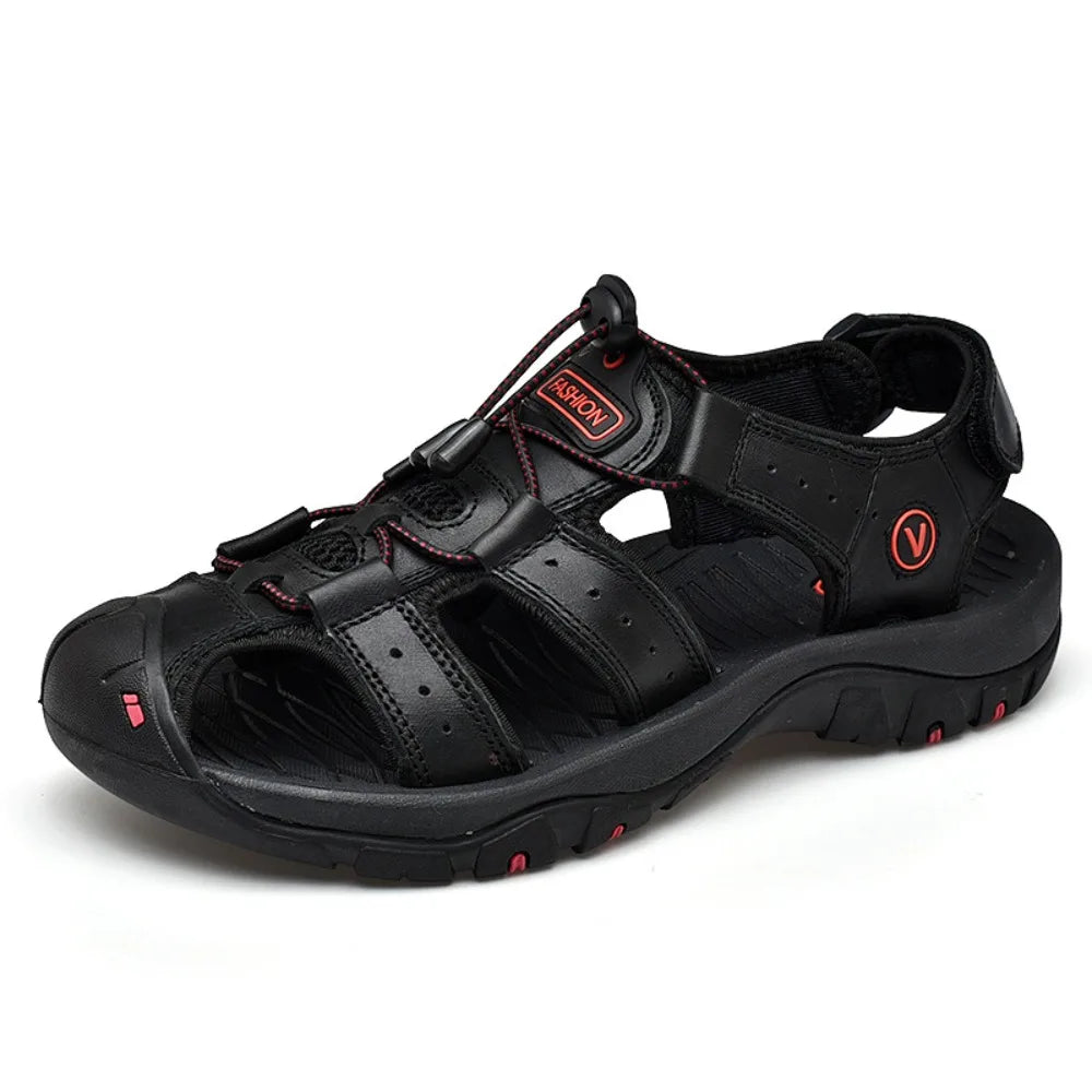 Men Sandals Summer New Large Size Outdoor Casual Beach Shoes Anti Slip Durable Breathable Toe Cover Sandals244