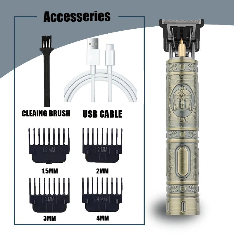 Hair Clippers for Men Professional Hair Trimmer Barber Cordless Zero Gapped Hair Clippers with LCD Display Beard Trimmer