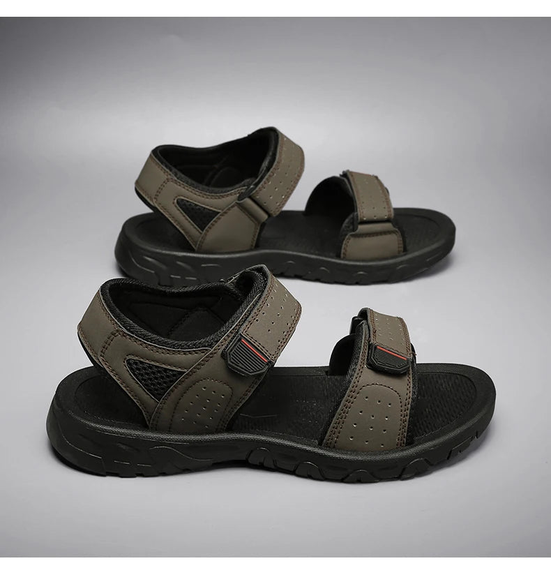 Brand Classic Mens Sandals Summer Genuine Leather Sandals Men Outdoor Casual Lightweight Sandal Fashion Men Sneakers Size 39-47