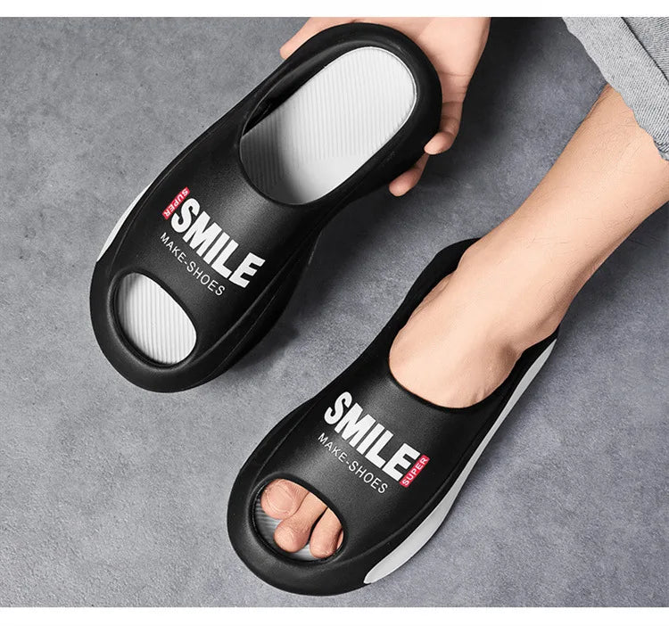Men Slippers 2024 New Slides with a Sense High Aesthetic Value External Wear Anti Slip Thick Bottom, Beach Cool Slippers for Men