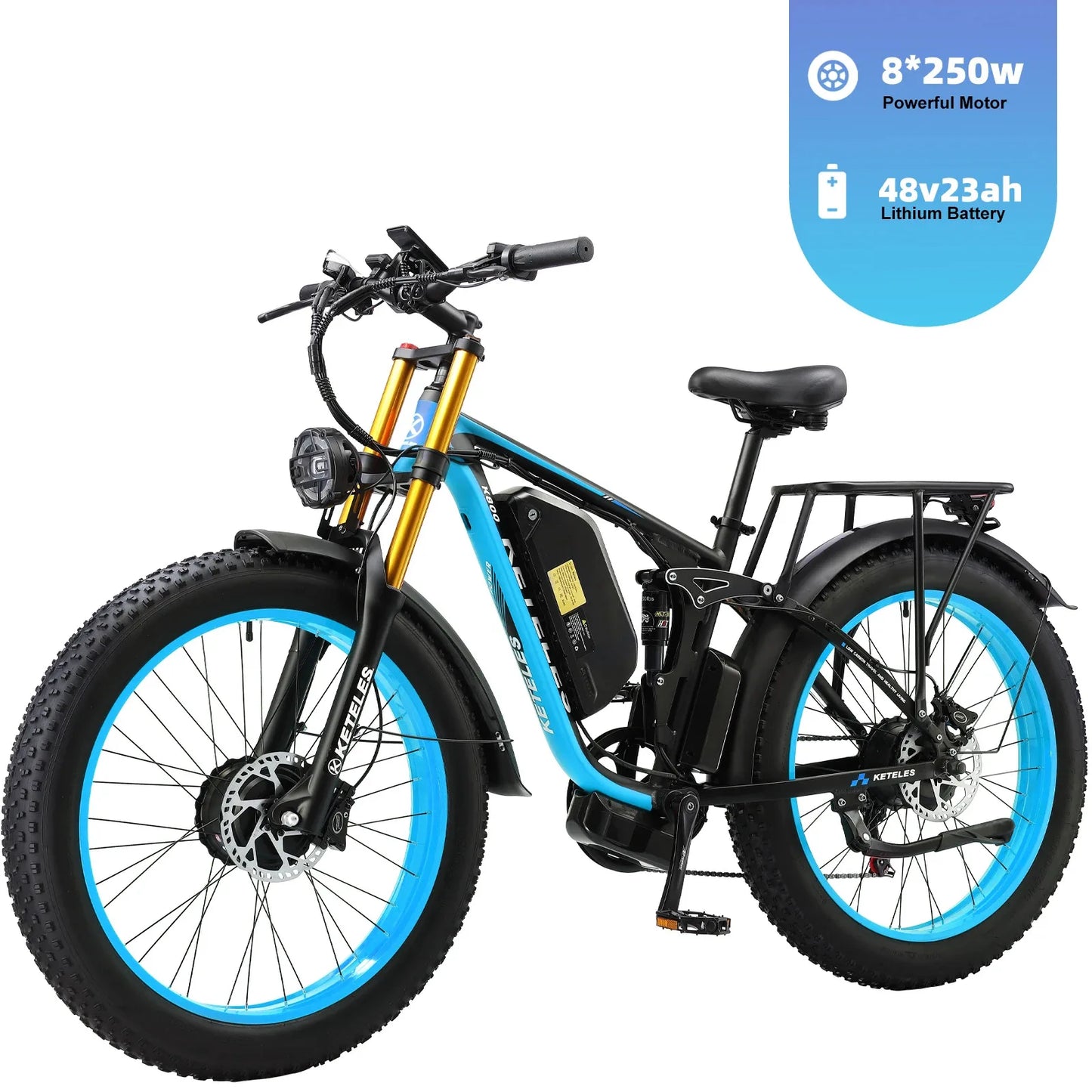 New electric bicycle K800 adult fashion electric bike 2000W powerful motor 48v23ah battery E-bike fat tire mountain off-road