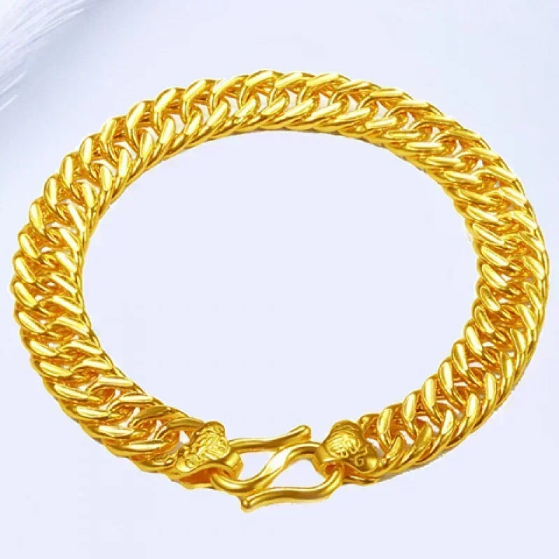 Gold bracelet 24k domineering watch chain real gold jewelry AU999 high-end atmospheric  pure  men and womenValentine's Day gifts