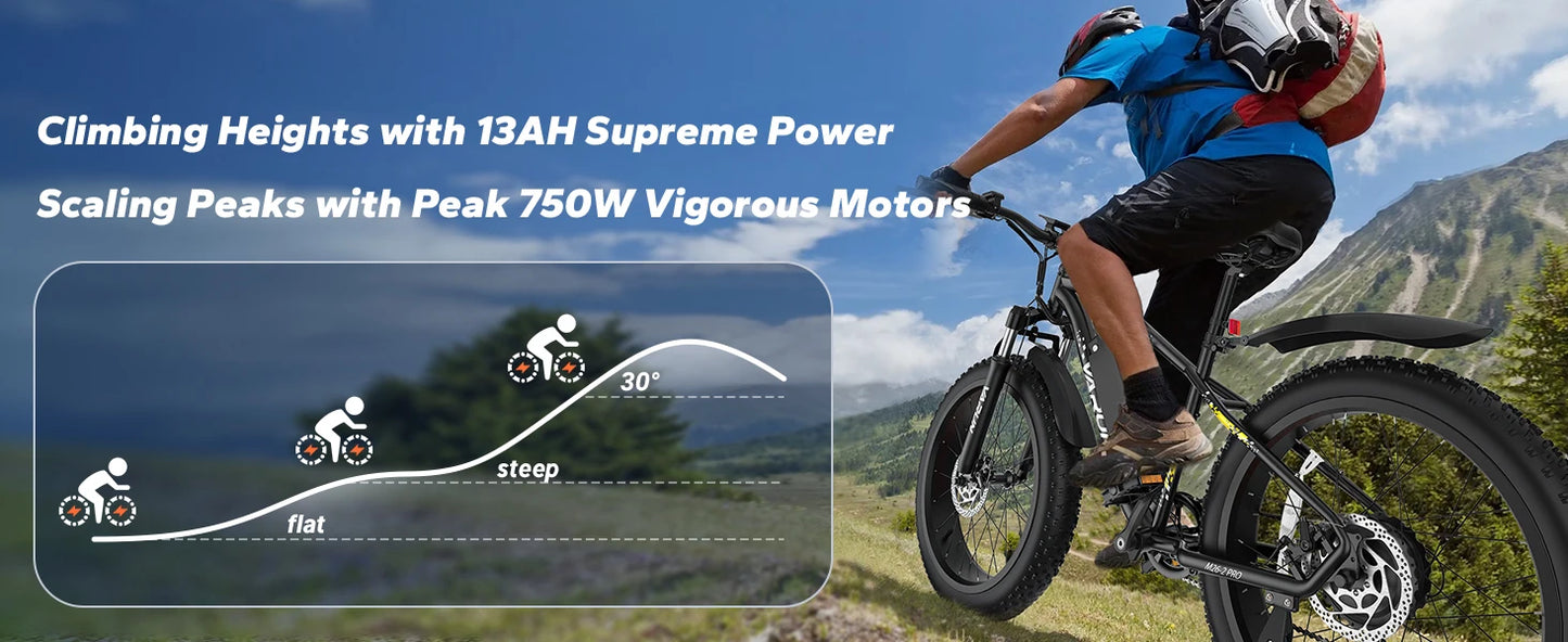 26inch E-Bike for Adults 500W Motor 7-Speed Mountain Electric Bicycle Off-road E-BIKE Urban/Cruise Riding