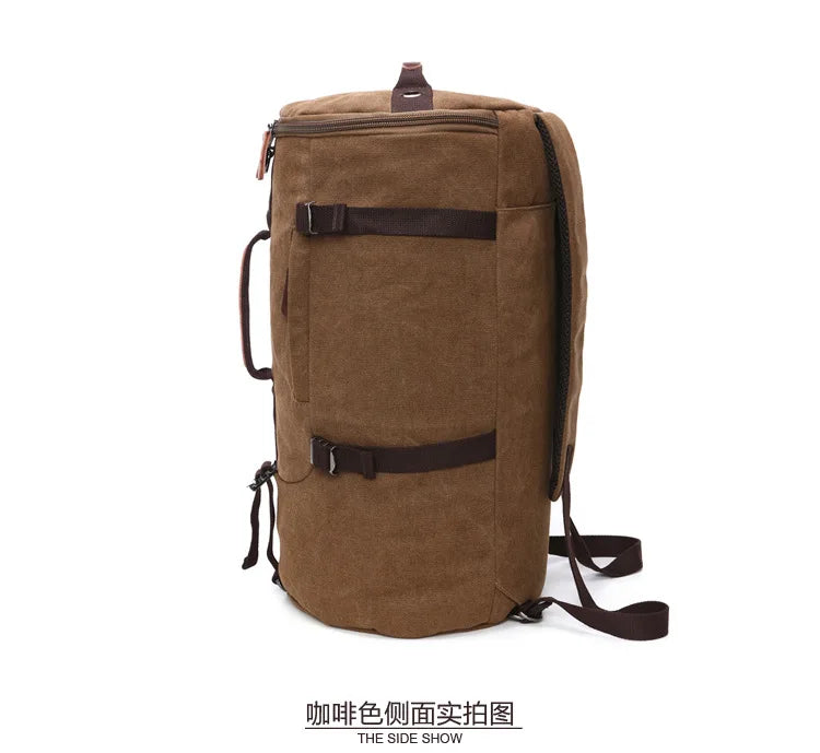 2025 Fashion Large Man Travel Bag Mountaineering Backpack Male Luggage Canvas Bucket Shoulder Army Bags For Boys Men Backpacks