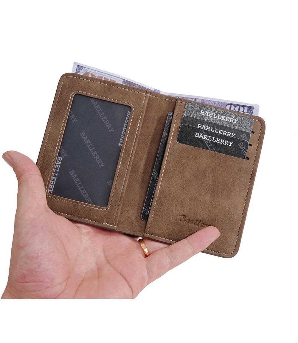 Baellerry Wallet for Men PU Leather Front Pocket Minimalist Money Clip Travel Essentials
