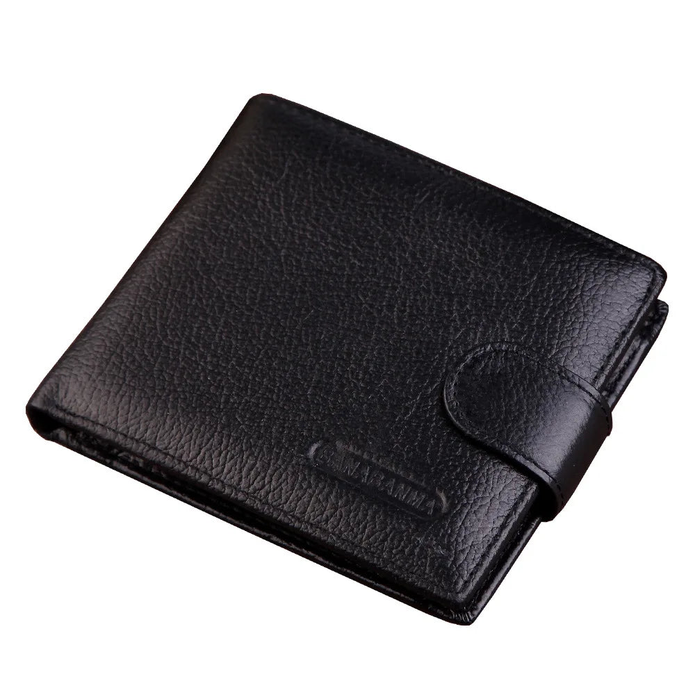 Genuine Leather Men Wallets Classic Free Engraving Name Zipper Purse Man Card Horder Famous Brand Quality Male Wallet For Boy