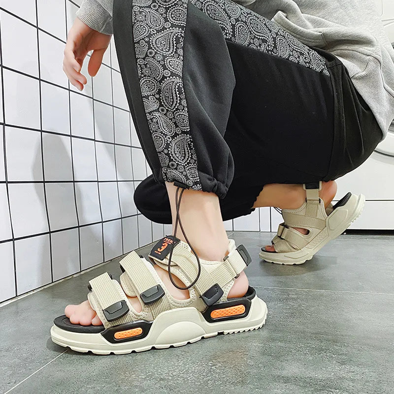 Summer Men's Sport Sandals Big Size 45 Slip on Casual Shoes for Men Outdoor Fashion Holiday Thick Sole Beach Sandals