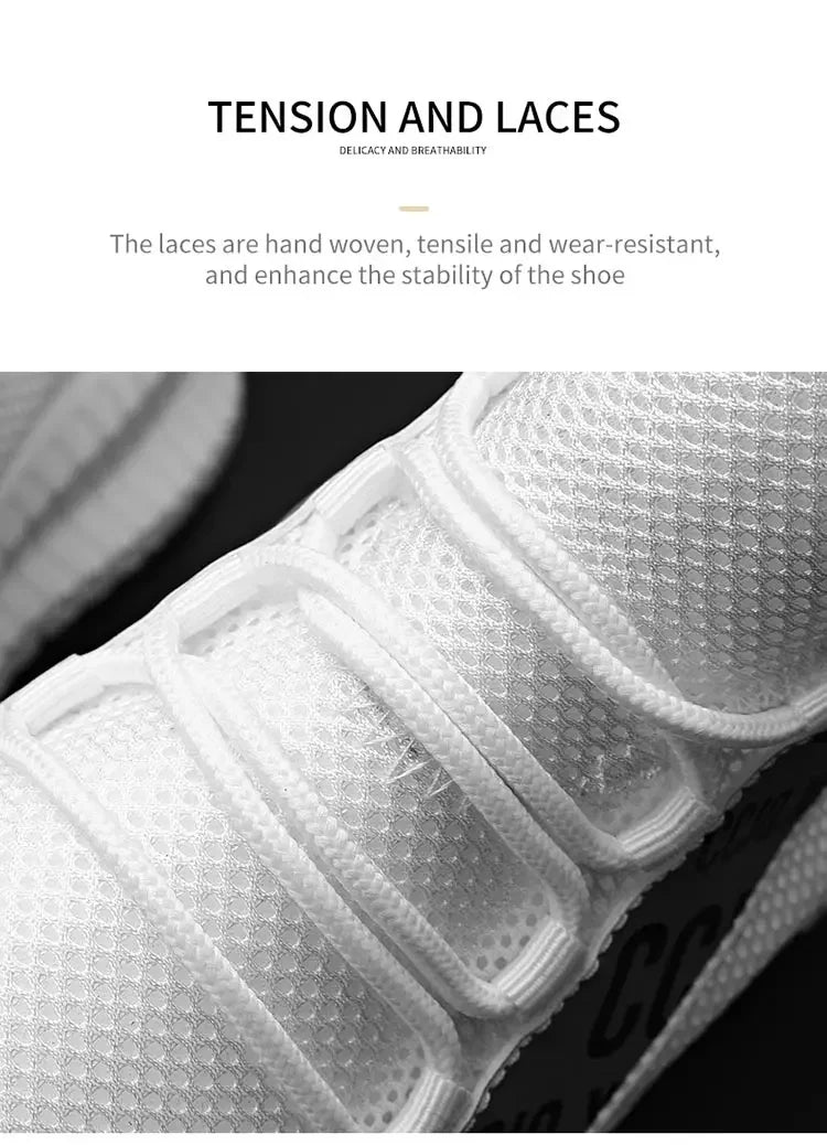Shoes For Men Breathable Mesh Sneakers White Fashion Gym Casual Lightweight Walking Shoes Couple Plus Size Footwear
