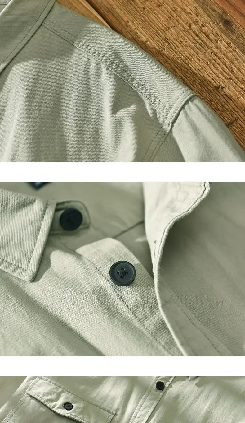 Brand Long-sleeved Shirts for Men in Spring and Autumn Hong Kong Style Casual Jackets Light and Mature Style Loose and Versatile