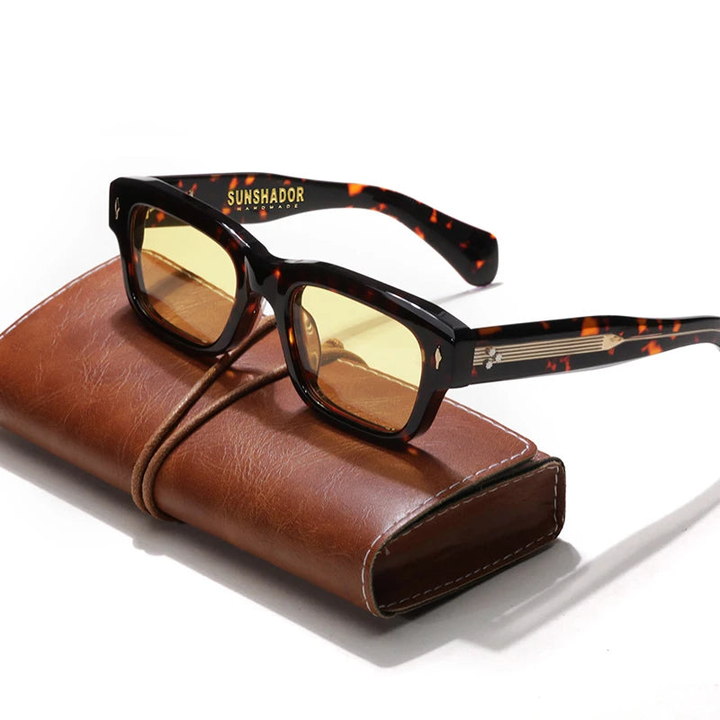 Luxury Designer Sunglasses for Men Acetate Handmade Top Quality Glasses Brand Original Women Outdoor Protection Sunshade Eyewear