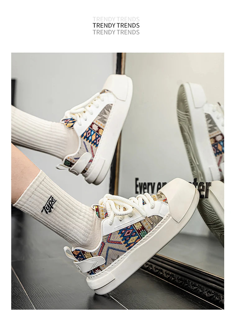 Trendy Street Style Lace Up Sneakers for Men Outdoor Activities Shoes Обувь Skate Shoes for Men Comfy Non Slip Casual Sneakers