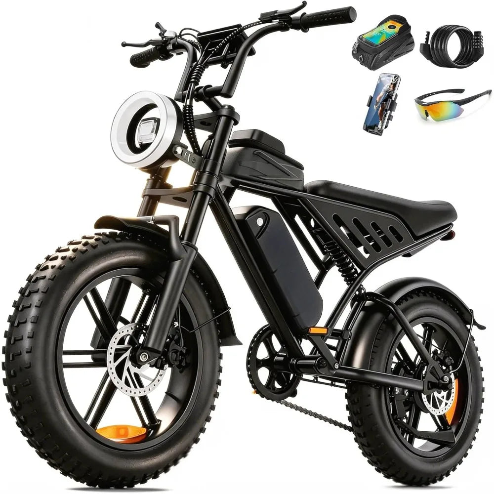 Electric Bike for Adults, 1500/2000W Peak 33/40MPH E-Bike 60/80Miles with NFC & Password Unlock, 48V 15/25Ah Removable Custom