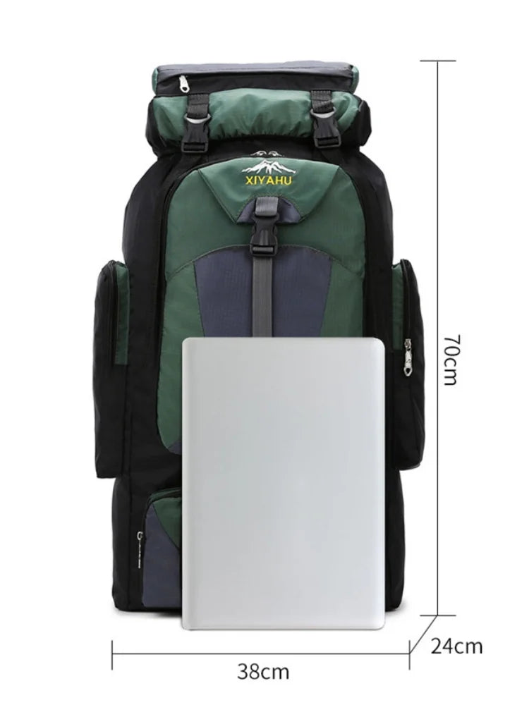 70L Outdoor Hiking Mountaineering Bag Large Capacity Waterproof Sports Travel Backpack Men Women Camping Climbing Bags Rucksack
