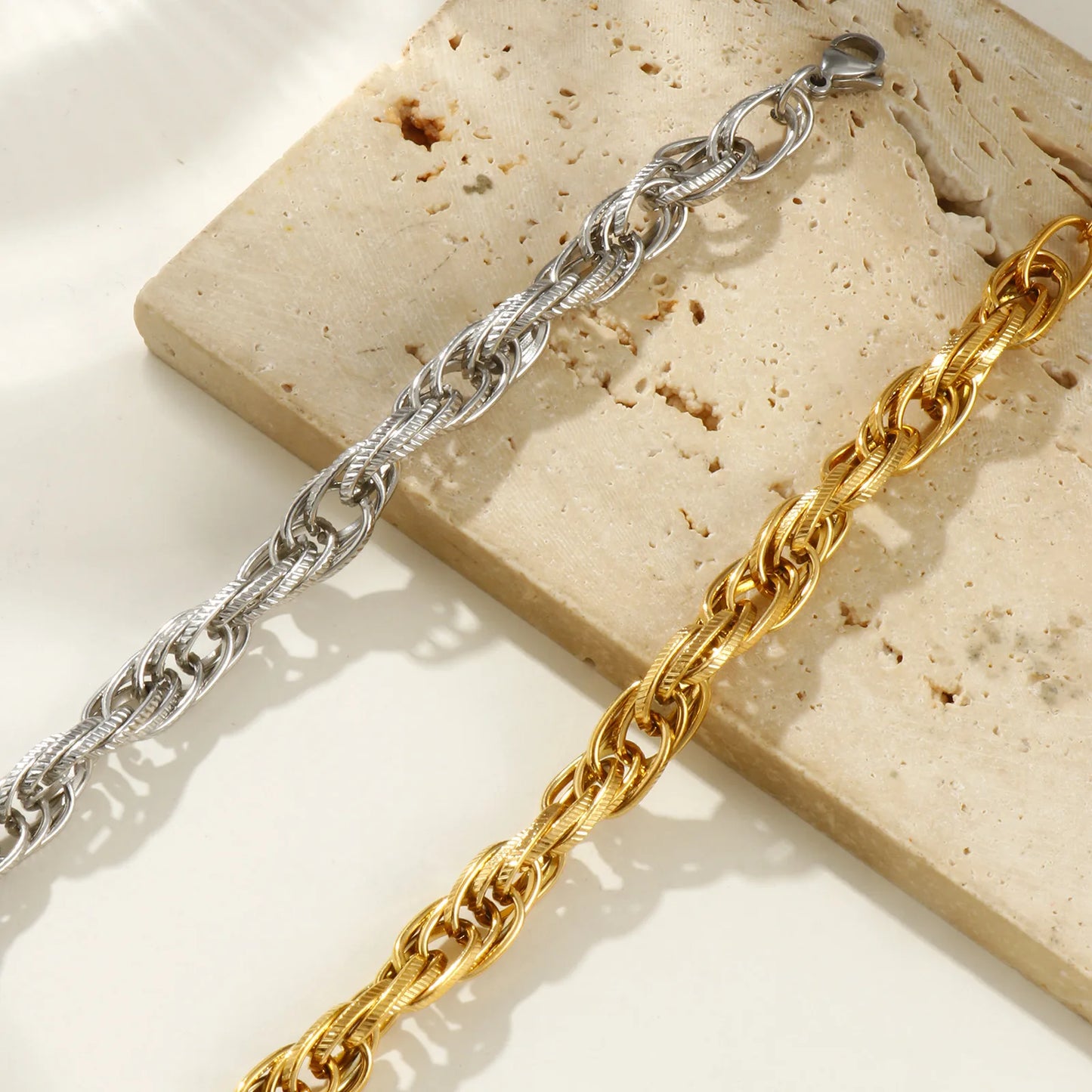 1 Piece 8mm Width Dainty Exquisite 304 Stainless Steel Handmade Oval Link Chain Bracelets For Women Men Gift 20cm(7.9") long
