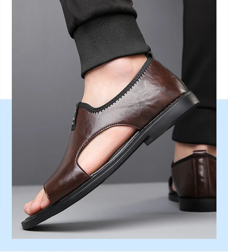 Brand Men's Sandals New Casual Shoes High Quality Soft Sole Men Slippers Outdoor Comfor Beach Shoes Leather Flat Sandals for Men