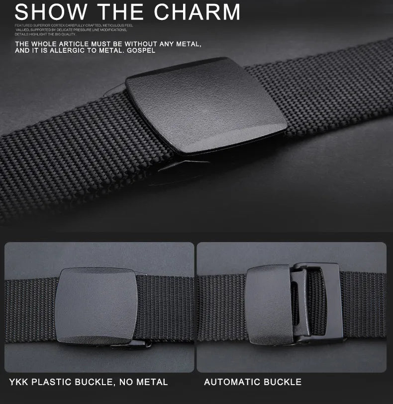 MEN'S Tactical Belts With Automatic Buckle Men's Canvas Belts Premium Pants Belts Sports Belts Nylon Belts