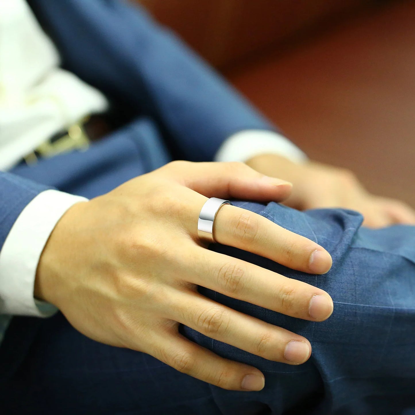 Man Stainless Steel Ring  Wedding Birthday Party Dad Boyfriend Valentine's Day Gift