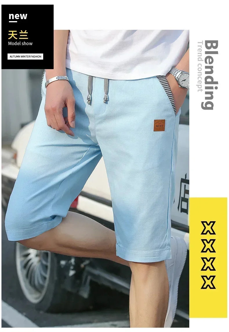 Sport Shorts Man Summer Men's Casual Cotton Linen Shorts Beach Short Pants Male Bermudas Trend Breeches Casual Classic Brand