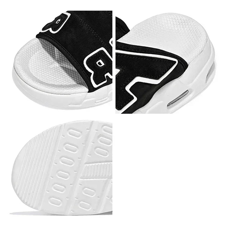 Men's Slippers 2025 Summer New Casual Slippers Fashion Air Cushion Sports Slippers for Men Non Slip Beach Shoes Designer Slides