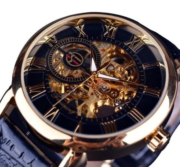 Fully Automatic Movement Mechanical Watch for Men 2024 New Business Casual Breathable Leather Band Sport Watches