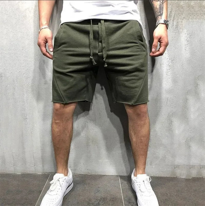Men's Summer Casual Shorts Male Gym Fitness Sports Quick Dry Ragged Cutoff Training Hip Hop Running Loose Basketball Short Pants