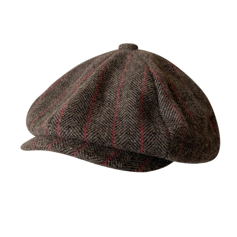 Men's cap 2021 New Men's Newsboy Hats Vintage Herringbone Octagon Cap Women Berets Gatsby Flat Hat BLM73