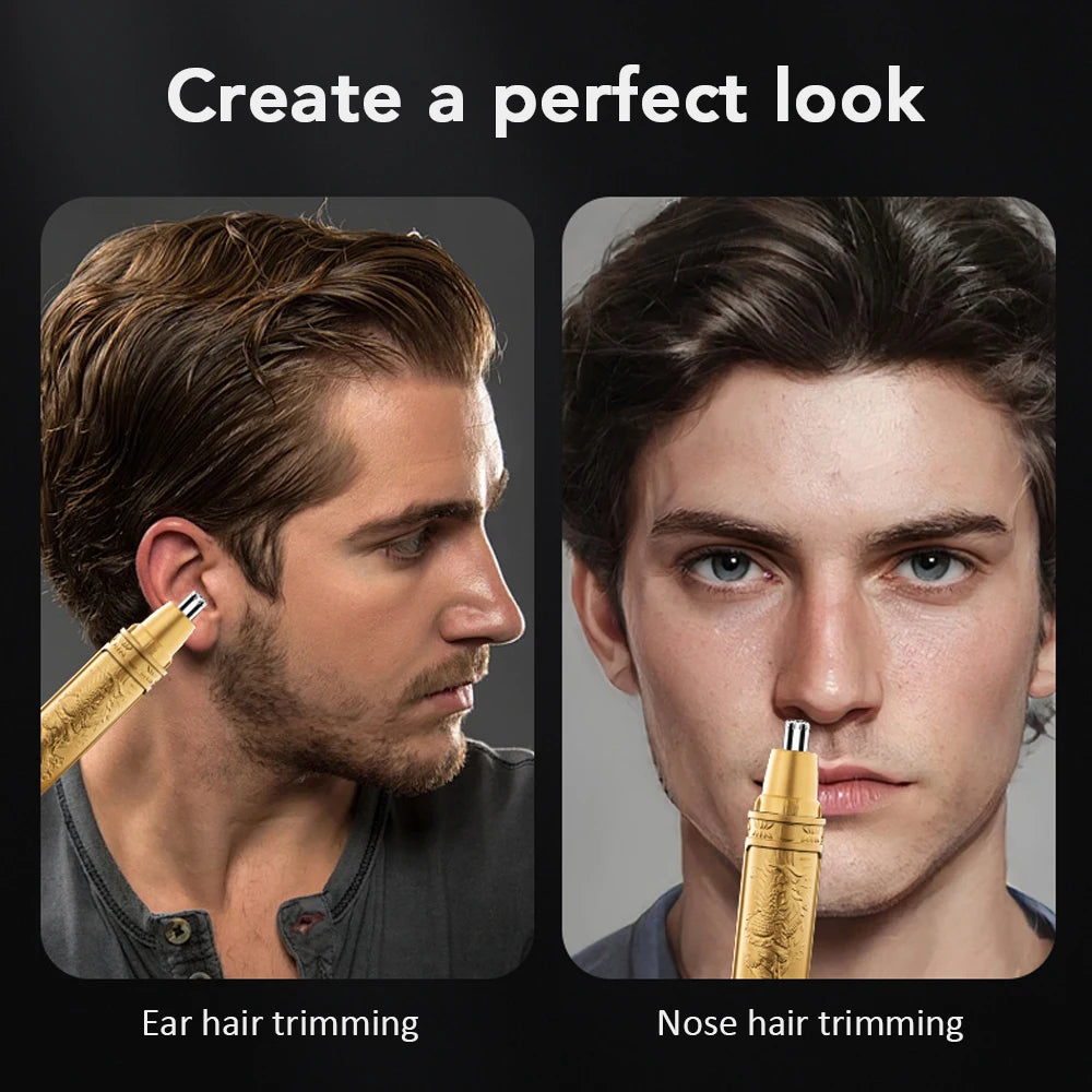 Men's Electric  Ear and Nose Hair Trimmer 360 Rotating Dual-Blade Electric Shaver Professional Ear Nose Hair Clipper Facial Hair