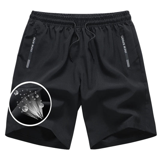 Newest Summer Shorts Men Gym Sport Running Fitness Workout Man Short Pants Breathable Quick-drying Drawstring Men's Shorts Black