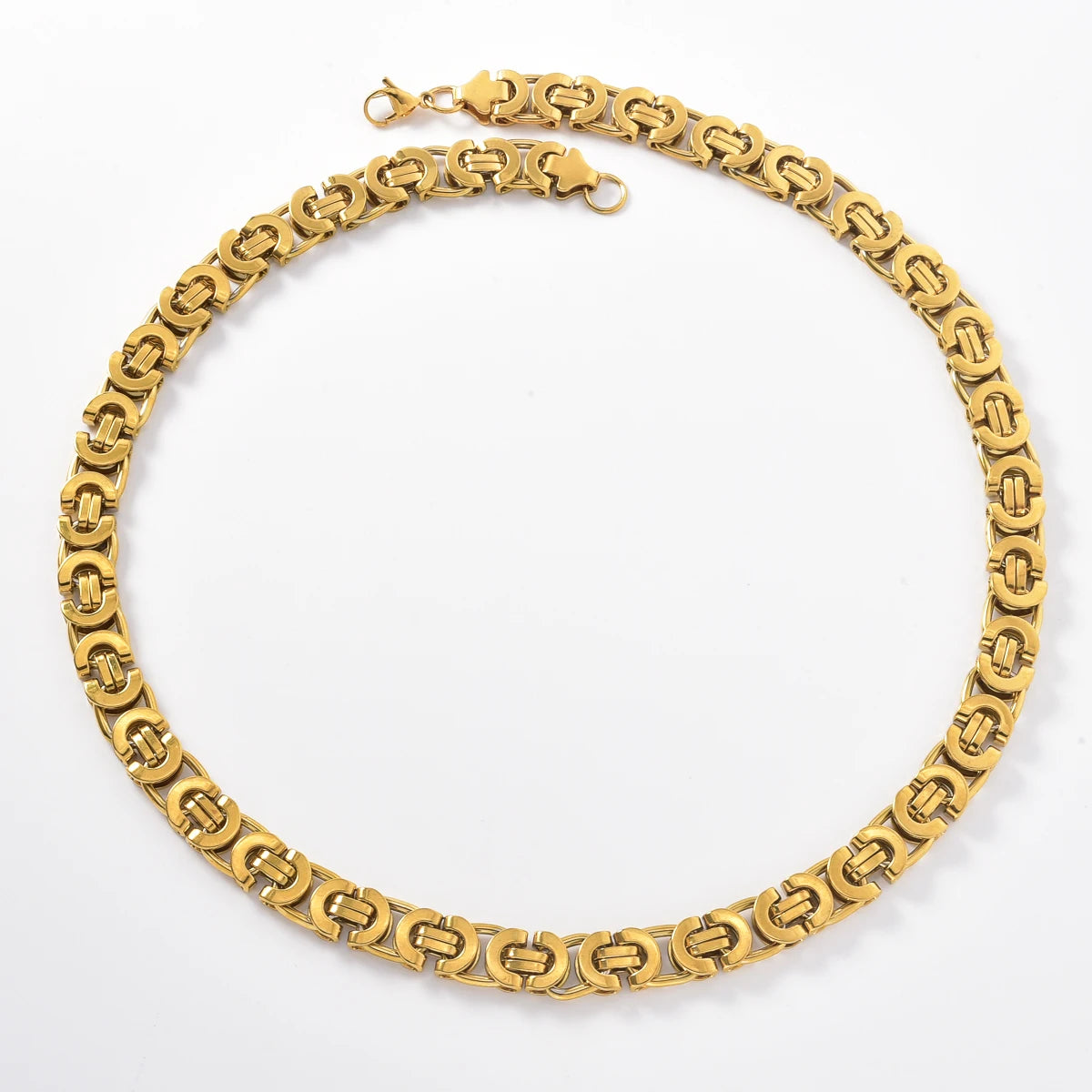 Vintage Gold Plated Chain Necklace Women Retro Victorian Gothic Stainless Steel Link Elegant Jewelry Gift Her Valentines Day