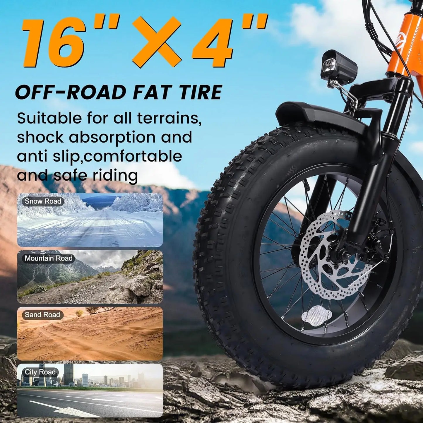 V101 Electric Dirt Motorcycle for Adults 16" x4.0 Fat Tire,48V13Ah, 28MPH, 7-Speed Dual Suspension, Dirt E-Mpoed, 50, Custom