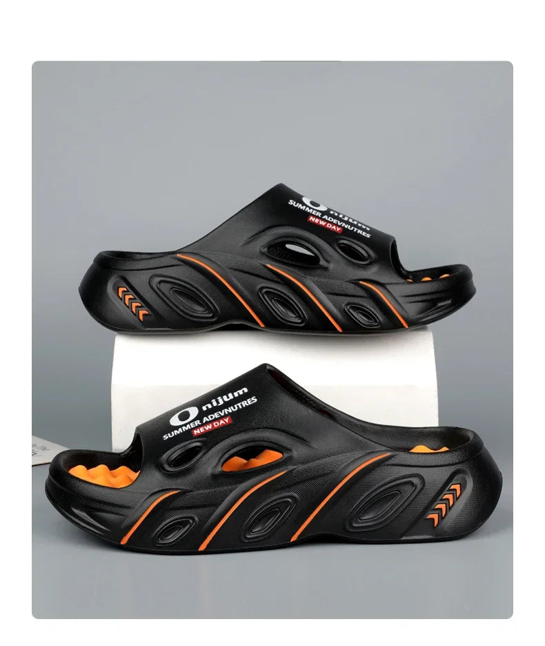 Summer Men's Massage Slippers Indoor Outdoor Sandals Beach Men Casual Shoes Comfortable Slides Flip-flop Men Women Home Slippers