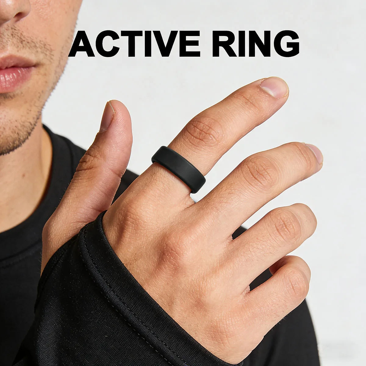 1pc 8mm New Sports Rings Hypoallergenic Mens Wedding Silicone Finger Ring Gift For Men 7-14 Size Outdoor Running Jewelry