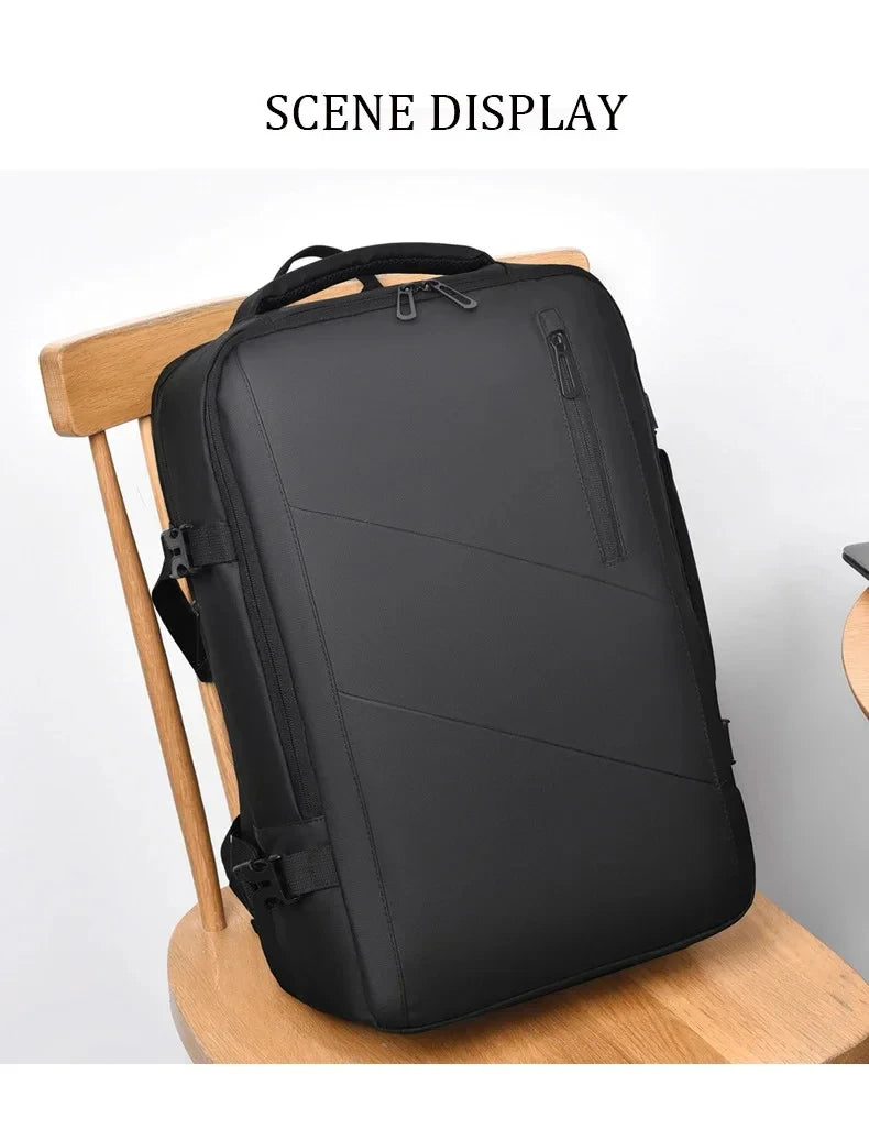 Large Capacity Men's Backpack Expandable Business Travel Bag 15.6 inch Laptop Waterproof Backpack USB Charging Camping Baggage