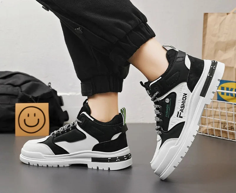 2025New Men High-top Casual Shoes Outdoor Comfort Sneakers Lightweight Man Running Sport Shoes Soft-soled Walking Zapatos Hombre