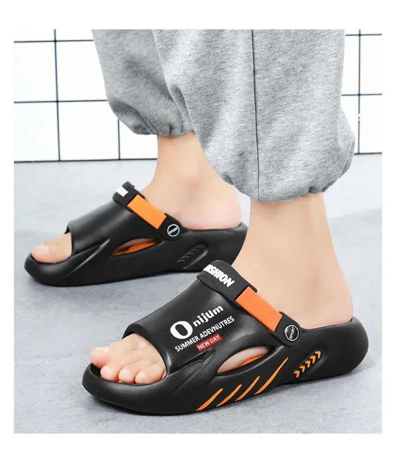 Slippers for Men Sandals 2024 Trending Mens Sandals Genuine Leather Men's Summer Shoes Men Sandel Men's Casual Sandal Slipers