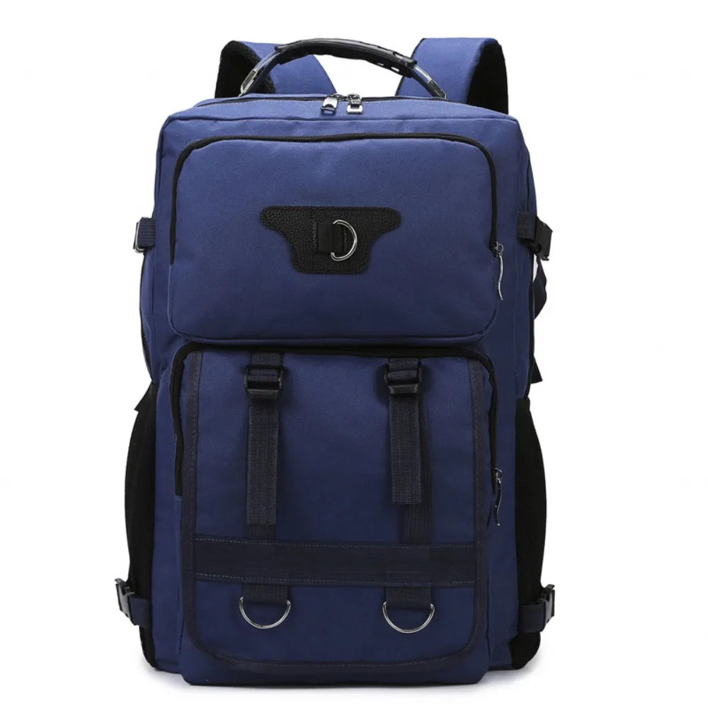 60L Men's Backpack Large Capacity Waterproof Travel Backpack Multi Buckle Wear-resistant Commuting Bag Hiking