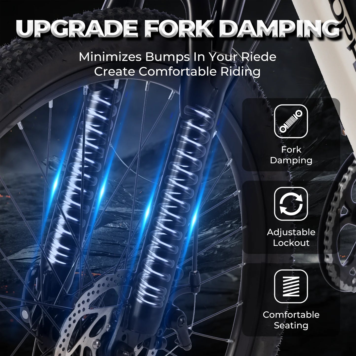 【1 Year Warranty】Terrosor Electric Bike,26" Fat Tire Ebike for Adults,350W Peak,Electric Mountain Bike,19.9mph,E bike UL2849
