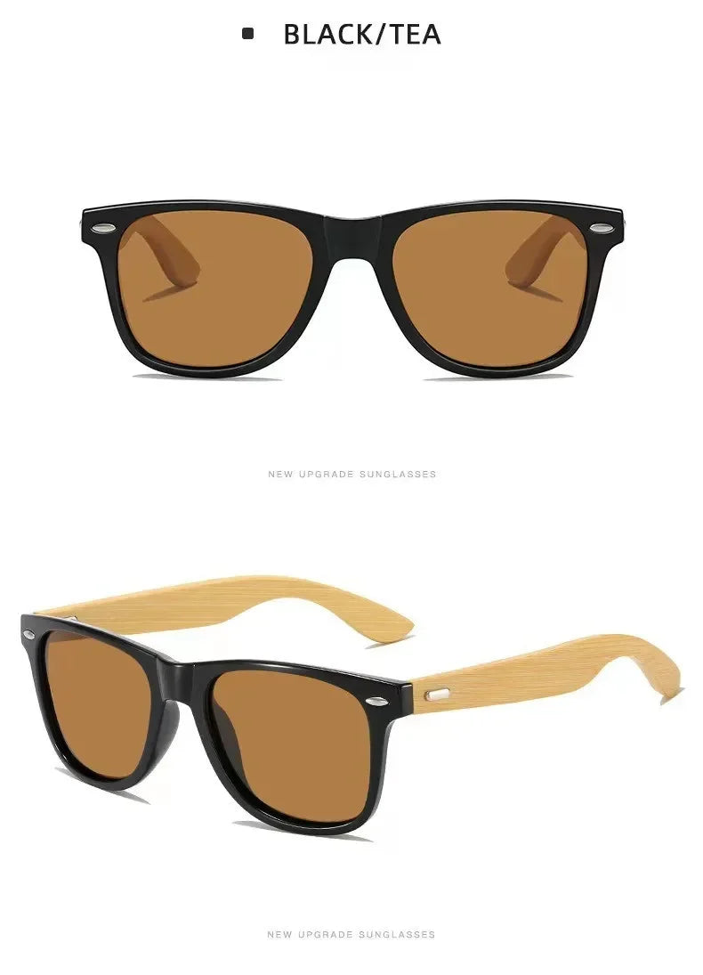 Wood Sunglasses Men Women Square Bamboo Women for Women Men Mirror Sun Glasses Oversize Retro De Sol Masculino Handmade